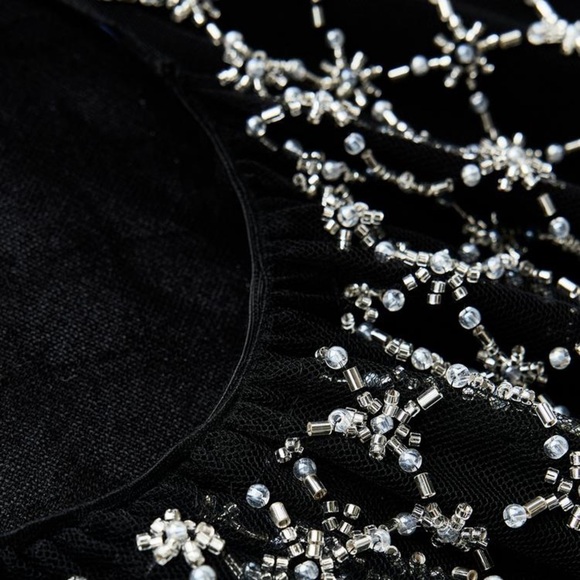 NWT ZARA BEADED JEWEL MIDI DRESS - Picture 6 of 8